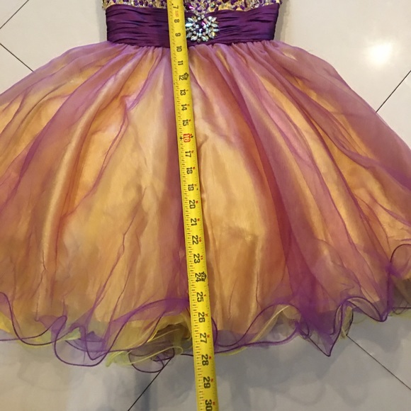 Partytime  purple and yellow dress size 4 - Picture 8 of 8